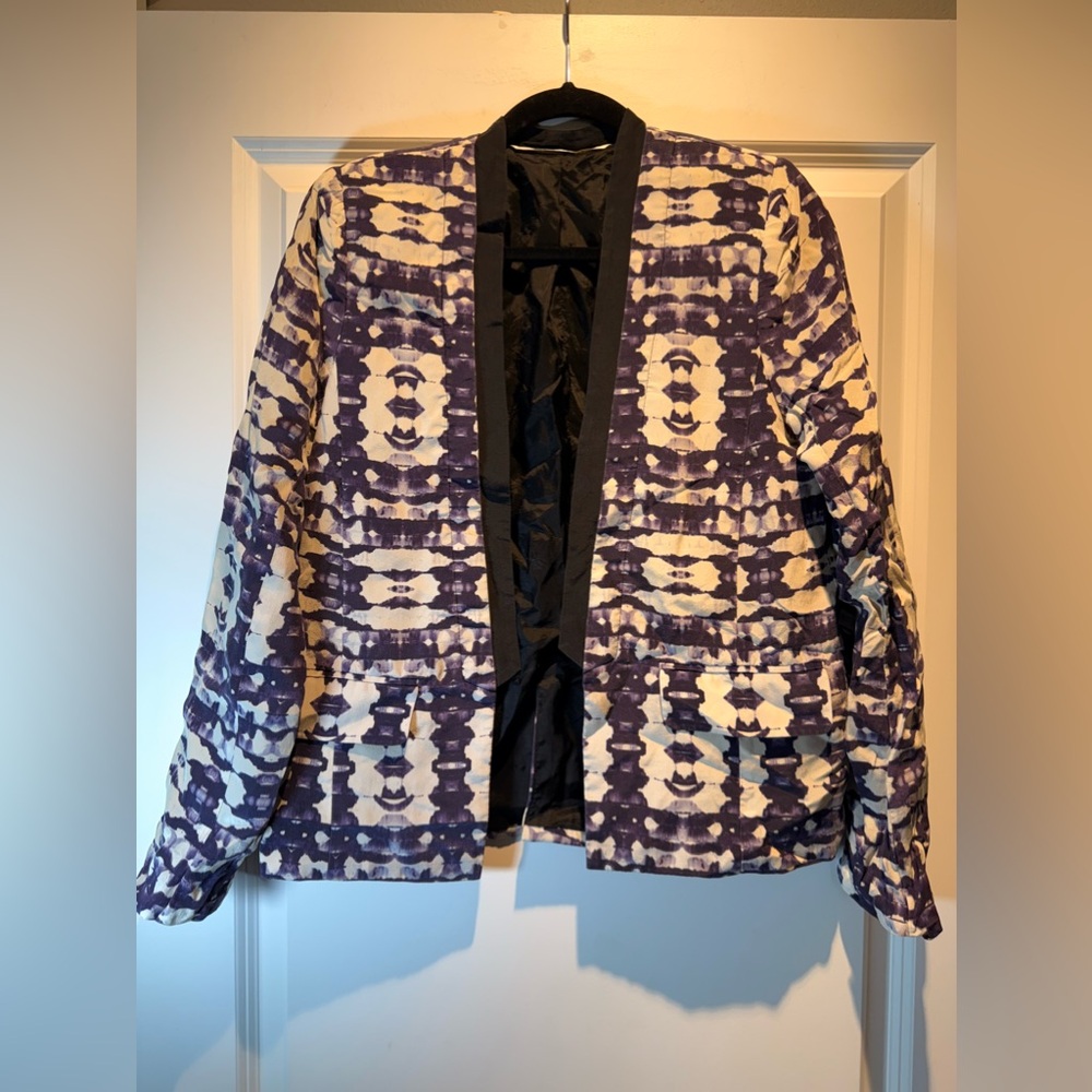 NWT Twelfth Street Cynthia Vincent Purple Indigo Silk Tuxedo Blazer Jacket 6